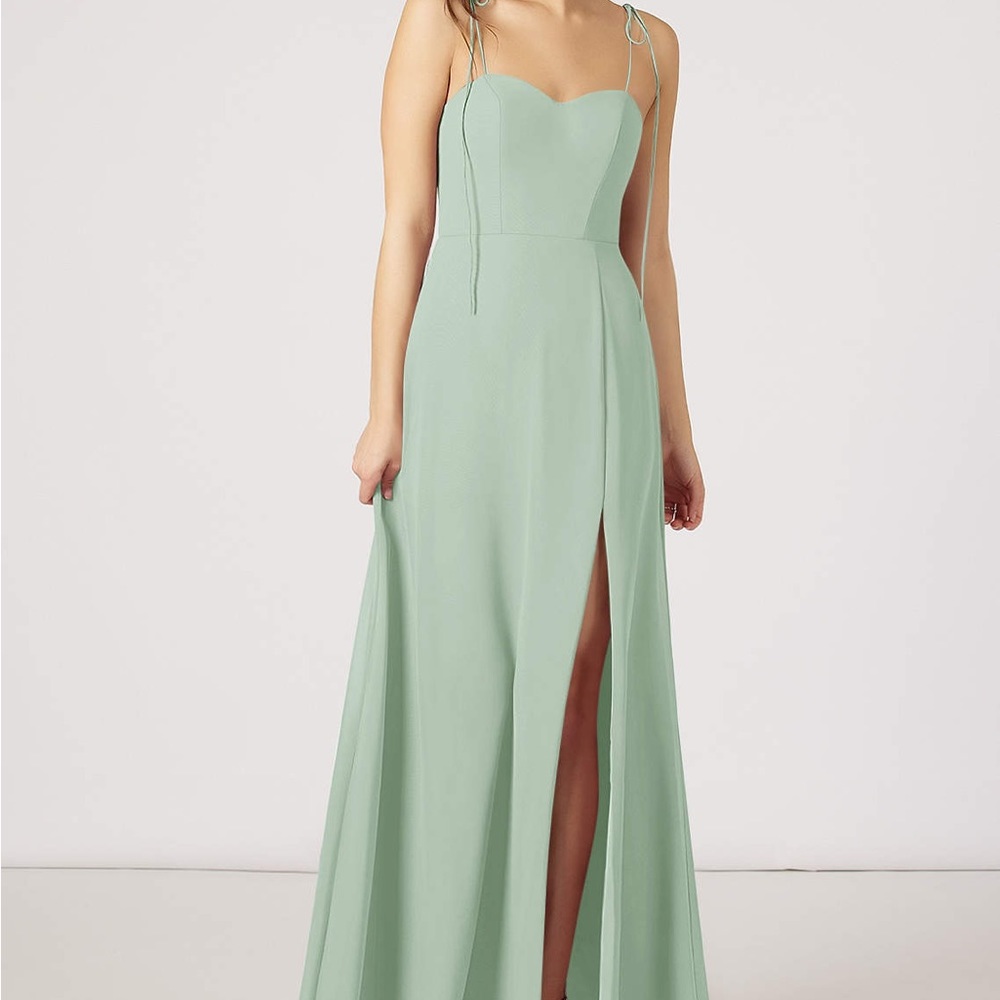 Azazie Rosey Bridesmaids Dress - Agave, worn once in good condition